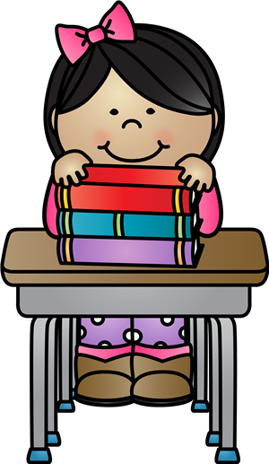 girl with books 