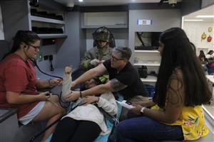 Working Inside Ambulance 